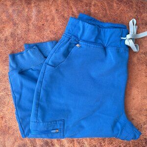 FIGS High-waisted Zamora 2.0 Jogger Scrub Pant - Royal Blue - Size L/T